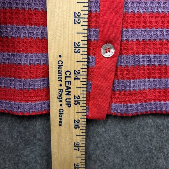 Soft Surroundings Serene Waffle Knit Wide Collar Sweater Top Women's Sz M Stripe - Picture 6 of 8